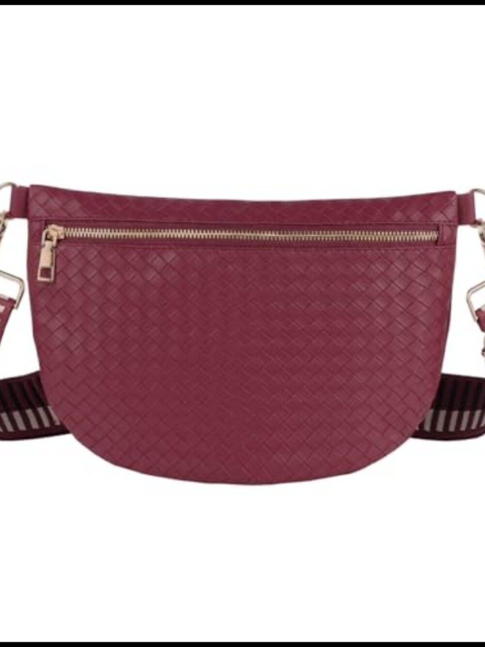 Woven Crossbody Belt Bag Leather Fanny Pack Waist Sling Purse